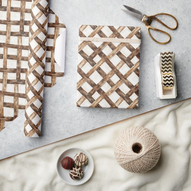 Brown Faux Wood Wrapping Paper (Crafts)