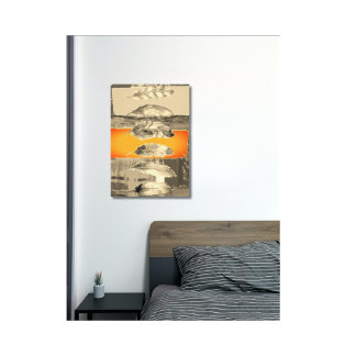 Brown Feathers Abstract Stretched Canvas Print