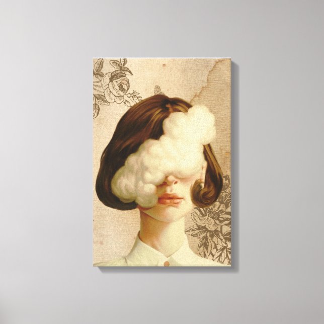 brown filter girl with smoke art canvas print (Front)