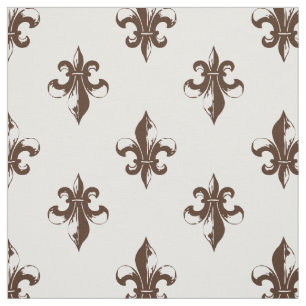 Brown Fleur De Lis Pattern Fabric