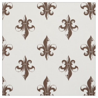Brown Fleur De Lis Pattern Fabric
