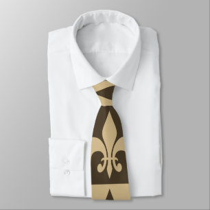 Brown Fleur de lis Tie