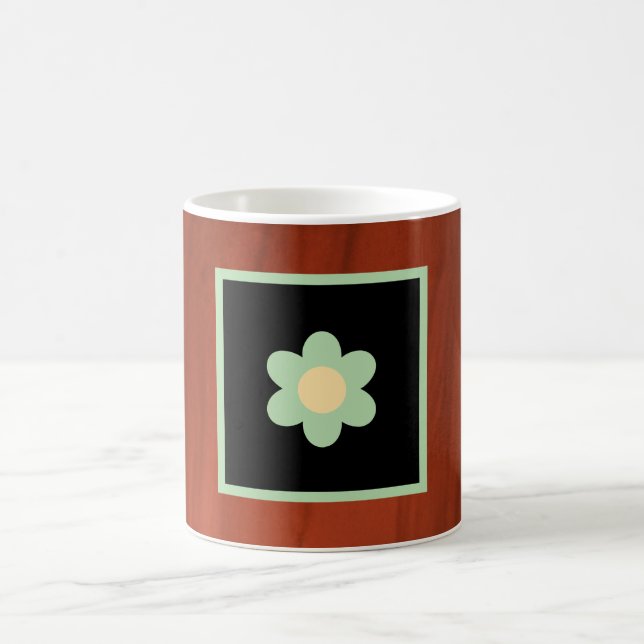 Brown, Floral Coffee Mug (Center)