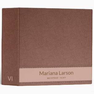 Brown Floral Damask Binder