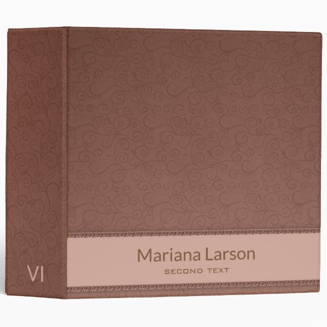 Brown Floral Damask Binder (Front/Spine)