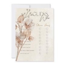 Brown Floral Guess Who Bridal Game