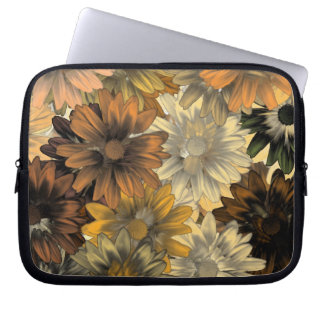 Brown floral pattern laptop sleeve
