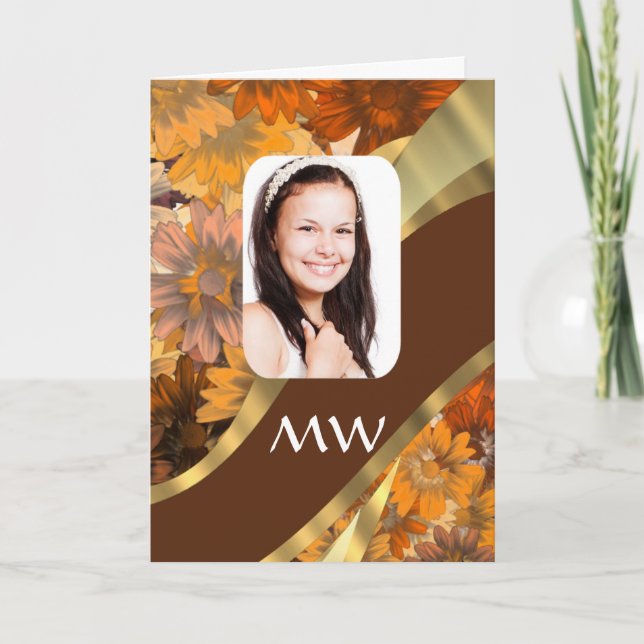 Brown floral photo template (Front)