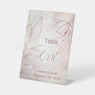 Brown Floral Print Background With Brown Text Pedestal Sign