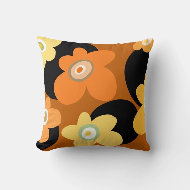 Brown floral throw pillow (Front)