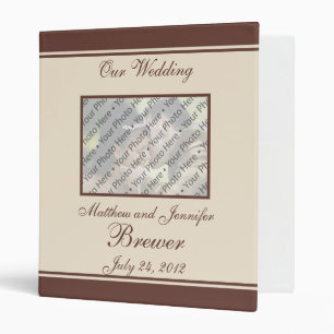 Brown Floral Wedding Organizer & Photo Memory Book Binder