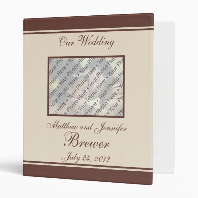 Brown Floral Wedding Organizer & Photo Memory Book Binder (Front/Inside)