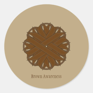 Brown Flower Ribbon by Kenneth Yoncich Classic Round Sticker