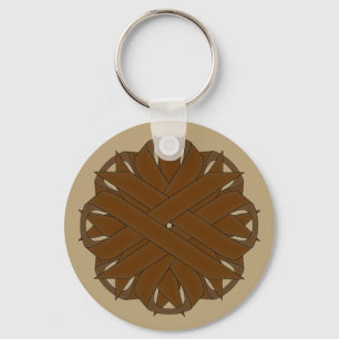 Brown Flower Ribbon by Kenneth Yoncich Keychain
