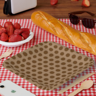 Brown Flower Ribbon by Kenneth Yoncich Paper Plate