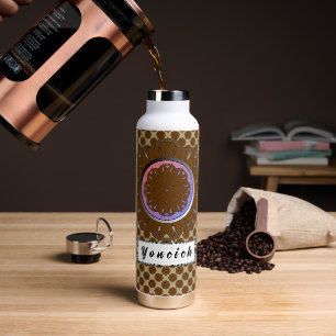 Brown Flower Ribbon by Kenneth Yoncich Water Bottle