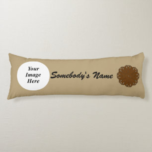Brown Flower Ribbon Template by Kenneth Yoncich Body Pillow