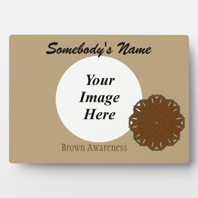 Brown Flower Ribbon Template by Kenneth Yoncich Plaque (Front)