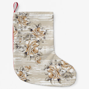 brown flowers pattern on texture backgroundpattern small christmas stocking