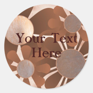 Brown Flowers Stickers