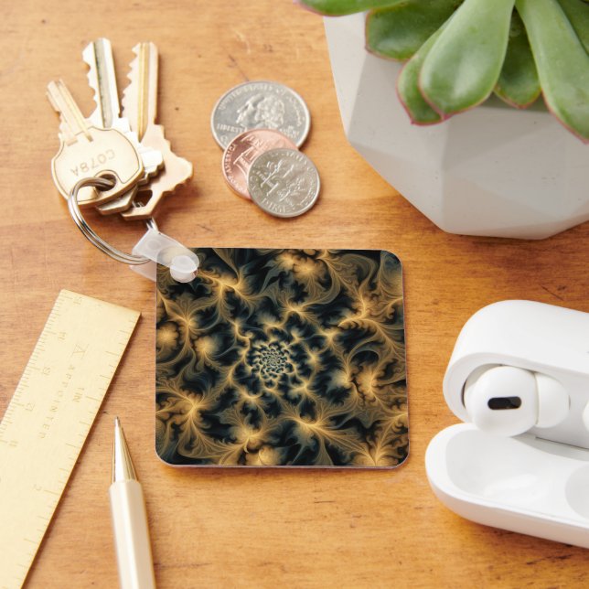 Brown Foliage Fractal Keychain (Desk)