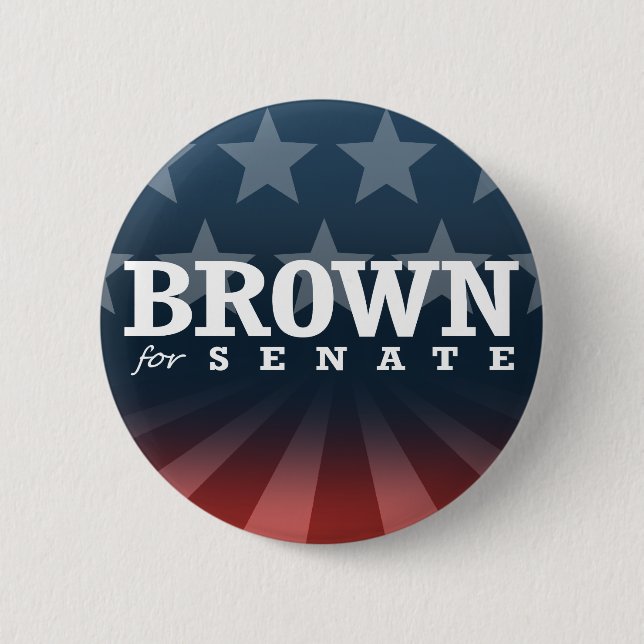 BROWN FOR SENATE 2014 2 INCH ROUND BUTTON (Front)