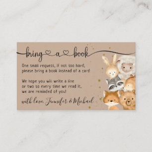 Brown Forest Baby Animals Bring a Book Enclosure Card