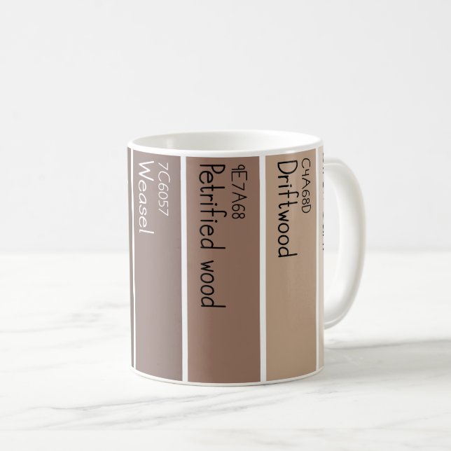Brown Forest Paint Palette Paint Chips  Coffee Mug (Front Right)