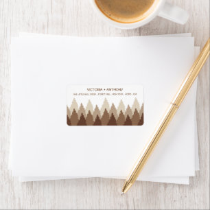 Brown Forest Range Woodland Wedding Label