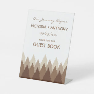 Brown Forest Range Woodland Wedding Pedestal Sign