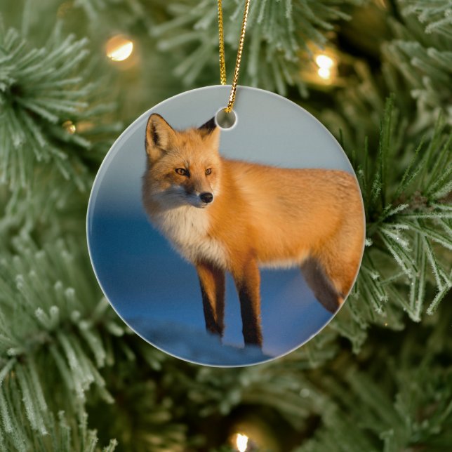 Brown Fox Ceramic Ornament (Tree)