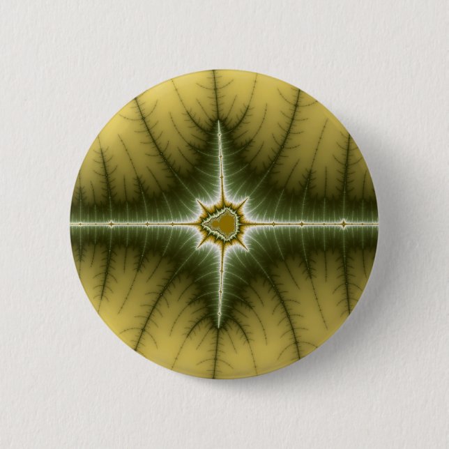 Brown - Fractal 2 Inch Round Button (Front)