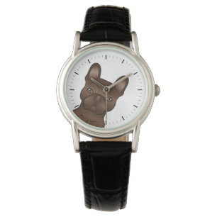Brown French Bulldog / Frenchie Cute Cartoon Dog Watch