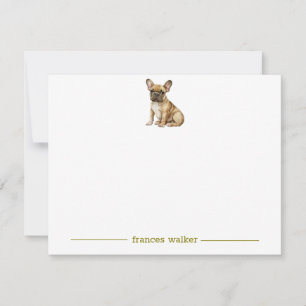 Brown French Bulldog Personalized Note Cards