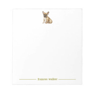 Brown French Bulldog Personalized Notepad