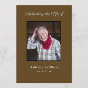 Brown Funeral Program Obituary Order of Service