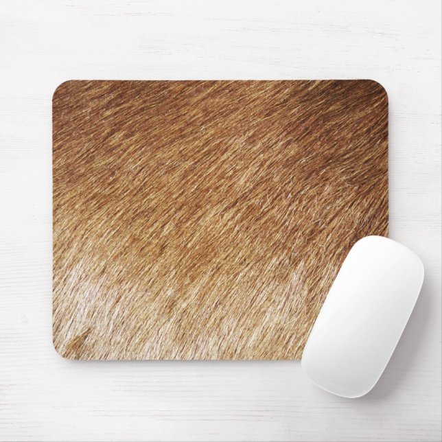 Brown Fur Texture Nature - Home Decor Rustic Photo Mouse Pad (With Mouse)