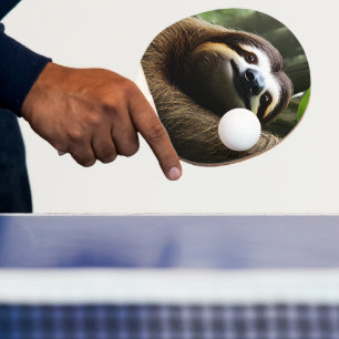 Brown Fuzzy Sloth,  Ping Pong Paddle