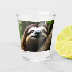 Brown Fuzzy Sloth, Shot Glass
