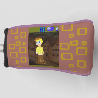 Brown Geometric Cartoon Theme Golf Head Cover