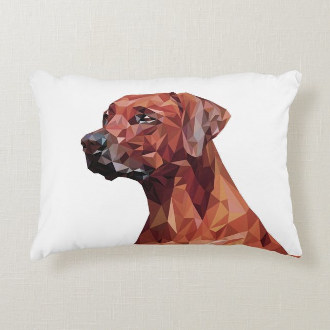 Brown Geometric Dog   Accent Pillow (Front)