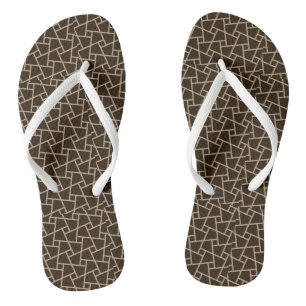Brown Geometric Flip Flops