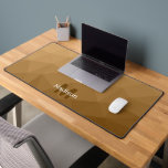 Brown Geometric Mesh Pattern monogram Desk Mat<br><div class="desc">Monogram Personalize with your custom initial and name. Unique cool desk mat for his office,  room,  work,  man cave,  gaming room.. 
Brown Gradient Geometric Mesh Pattern. Subtle modern design Elegant and cool Triangle geometric mesh gradient.</div>