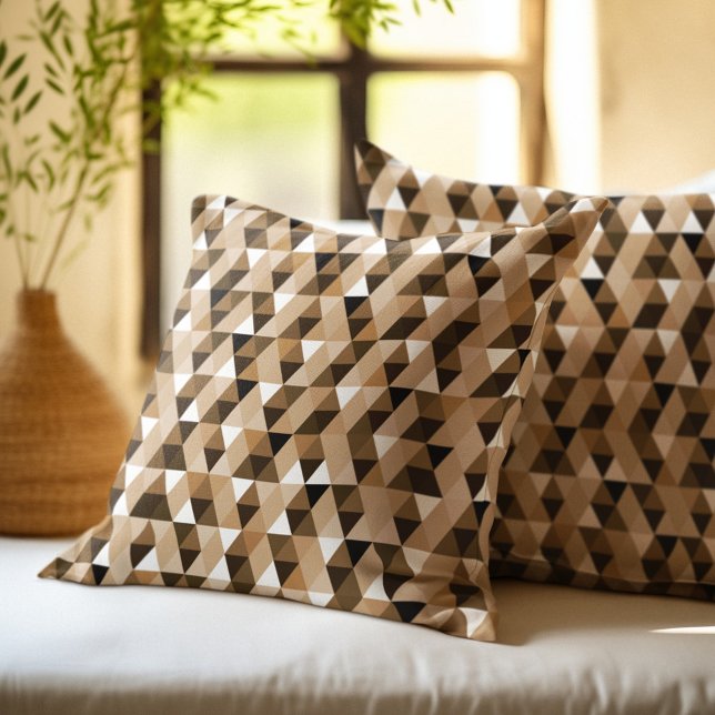 Brown Geometric Pattern Throw Pillow (Creator Uploaded)