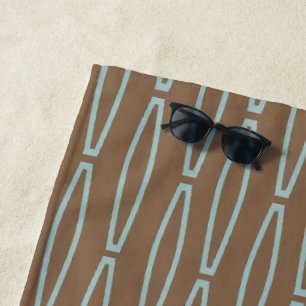Brown Geometric Repeat Beach Towel