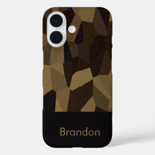 Brown geometric shapes pattern Sticker iPhone 16 Case