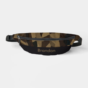 Brown geometric shapes pattern Sticker Fanny Pack