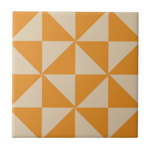 Brown Geometric Triangle Pattern Tile