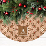 Brown Gingerbread Man Monogram Christmas Brushed Polyester Tree Skirt<br><div class="desc">Add a warm, festive touch to your holiday decor with this brown gingerbread man Christmas tree skirt. Featuring an adorable gingerbread man pattern on a cozy brown background, this tree skirt brings a classic holiday charm to any Christmas setup. Personalize it with your family monogram for a unique and memorable...</div>