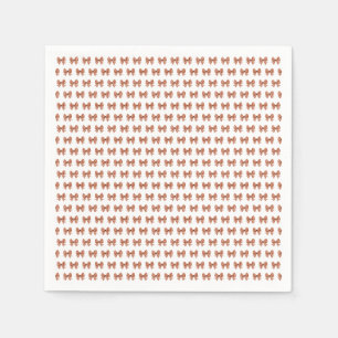 Brown gingham bow pattern napkin